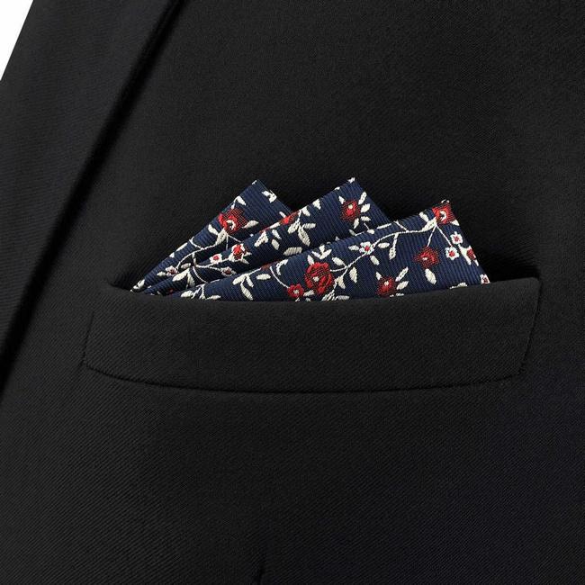 Shlax & Wing BH42 Blue Floral Men鈥檚 Pocket Square Accessories Business Wedding