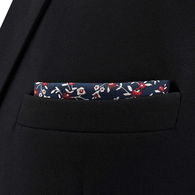 Shlax & Wing BH42 Blue Floral Men鈥檚 Pocket Square Accessories Business Wedding