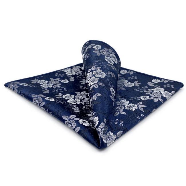 shlax & wing BH45 Navy Blue Floral Men’s Pocket Square Classic Fashion Handkerchief Acceossories Wedding