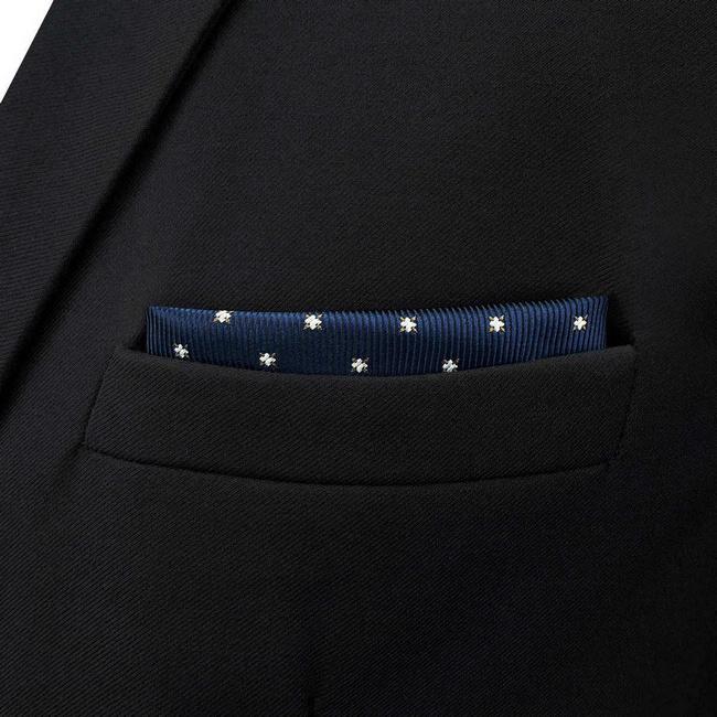 Shlax & Wing BH46 Navy Blue Floral Mens Pocket Square Fashion Classic Handkerchief Dress Hanky