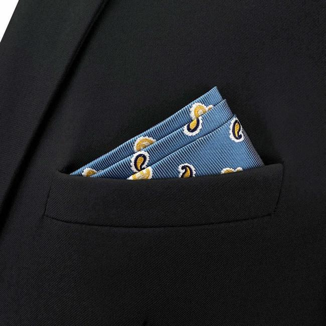 Shlax & Wing BH48 Royal Blue Paisley Mens Pocket Square Business Wedding Handkerchief Groom