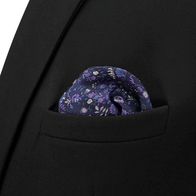 Shlax & Wing BH52 Purple Floral Mens Pocket Square Classic Dress Party Fashion Wedding Handkerchief Groom