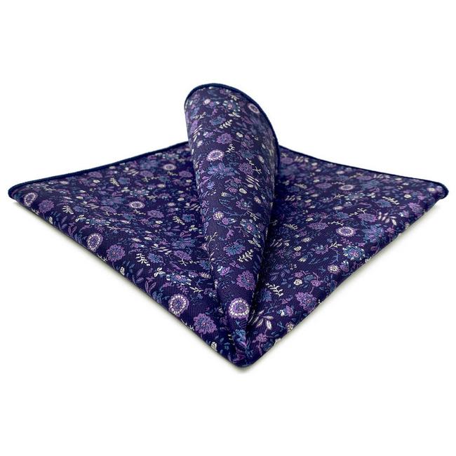 shlax & wing BH52 Purple Floral Mens Pocket Square Classic Dress Party Fashion Wedding Handkerchief Groom
