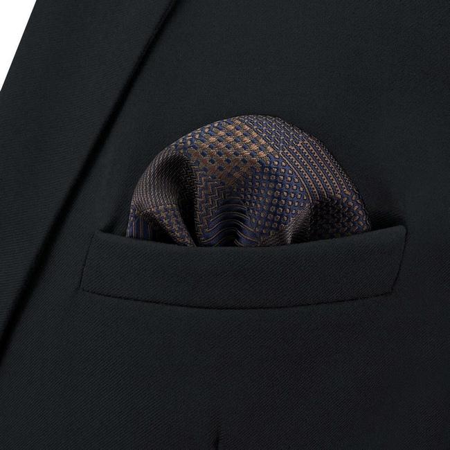 Shlax & Wing BH53 Brown Checkes Mens Pocket Square Classic Fashion Business Groom Handkerchief Gift