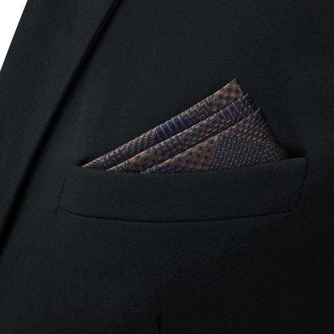 Shlax & Wing BH53 Brown Checkes Mens Pocket Square Classic Fashion Business Groom Handkerchief Gift