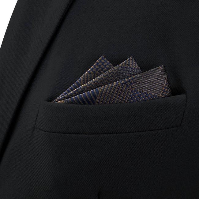 Shlax & Wing BH53 Brown Checkes Mens Pocket Square Classic Fashion Business Groom Handkerchief Gift