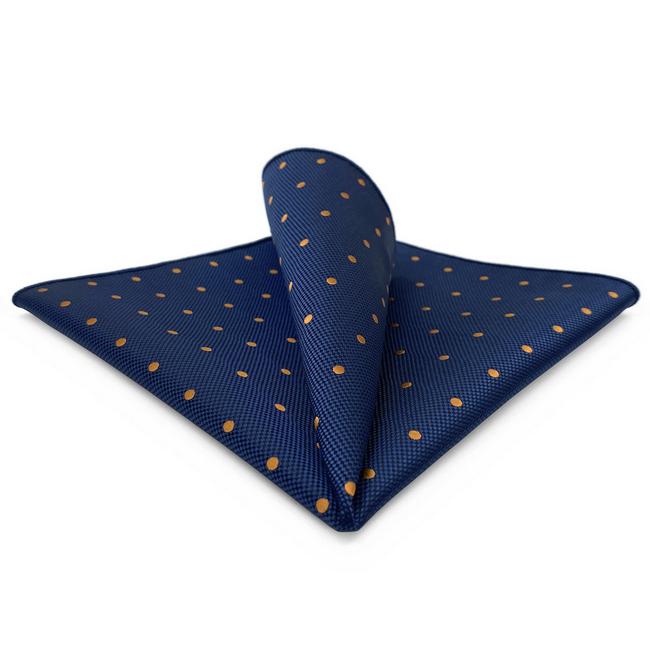 shlax & wing BH54 Blue Polka Dots Mens Pocket Square Classic Fashion Business Handkerchief Acceossories Wedding