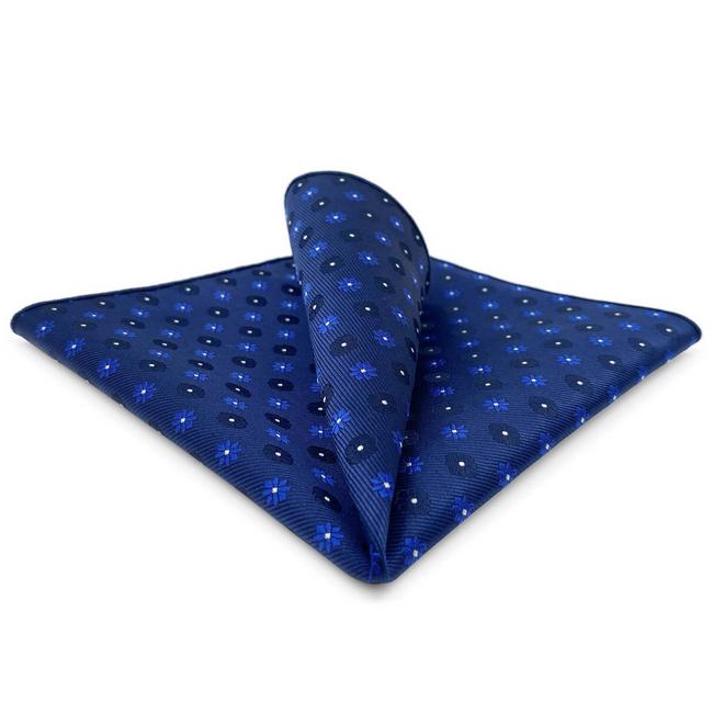 shlax & wing BH56 Blue Floral Mens Pocket Square Classic Fashion Handkerchief Wedding