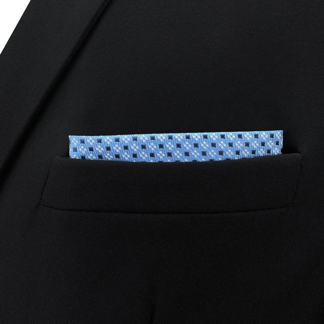 Shlax & Wing BH6 Azure Polka Dots Silk Mens Pocket Square Wedding Classic Handkerchief Brand New Dress Hanky