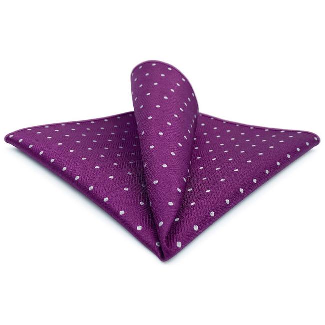 shlax & wing BH63 Dark Magenta Purple Dots Mens Pocket Square Classic Fashion Wedding Handkerchief Gift