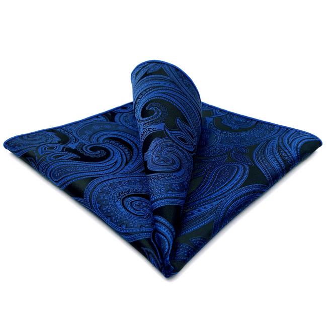 shlax & wing BH7 Navy Paisley Silk Mens Pocket Square Fashion Classic Brand New Handkerchief Wedding Hanky