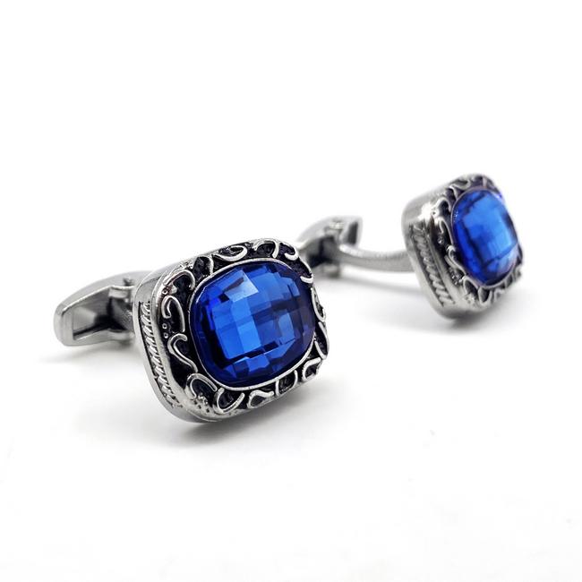 Shlax & Wing Blue Crystal Cufflinks For Men Business Gift Men’s Cuff Links 03