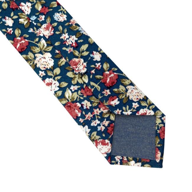 Shlax & Wing Blue Floral Men’s Skinny Necktie Cotton Fashion 6cm Gift Wedding Party Casual Gravatas