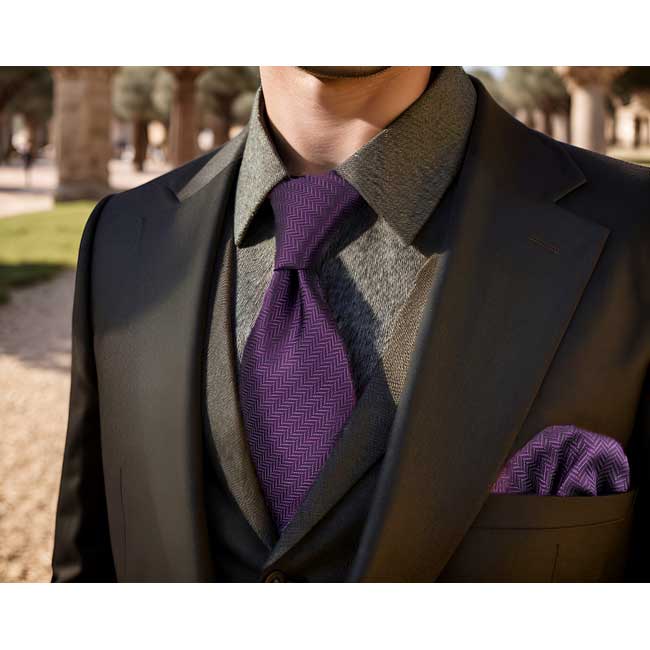 shlax & wing C11 Purple Solid Silk Mens Necktie Tie Wedding Classic Ties for male Dress Accessory Hanky extra long size