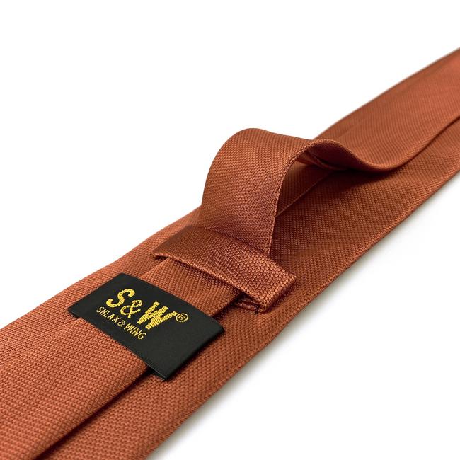 Shlax & Wing C16 Solid Orange Mens Necktie Tie Fashion Wedding Brand New Extra Long Size Ties For Male