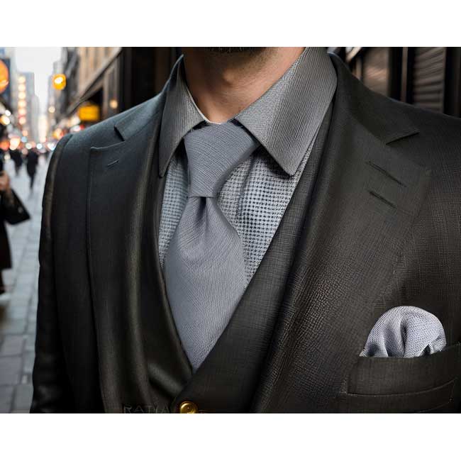 shlax & wing C20 Gray Solid Silk Mens Necktie Fashion Wedding Acceossories Hanky Brand New extra long size Ties for male