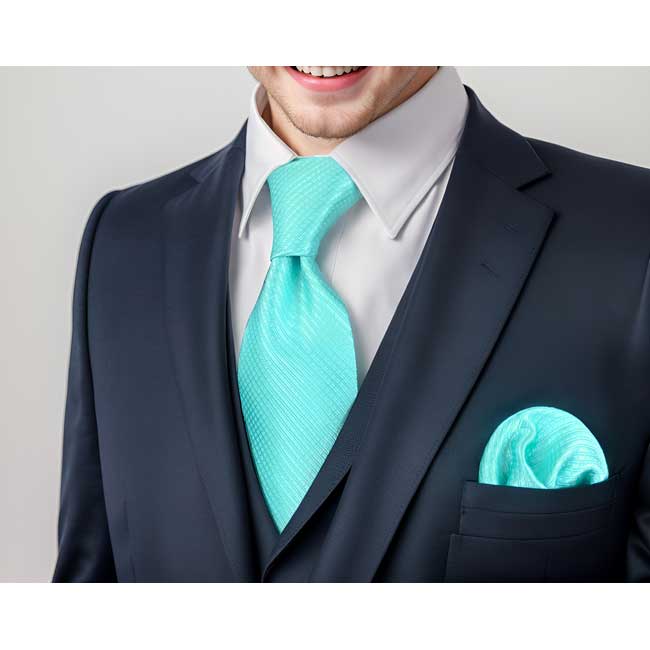 shlax & wing C34 Aqua Solid Silk Mens Necktie Classic Brand New extra long size Fashion Wedding Acceossories Hanky