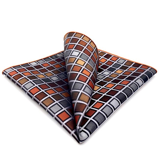shlax & wing CH10 Grey Orange Checkes Silk Mens Pocket Square Classic Fashion Wedding Handkerchief Brand New Hanky shlax & wing CH10 Grey Orange Checkes Silk Mens Pocket Square Classic Fashion Wedding Handkerchief Brand New Hanky