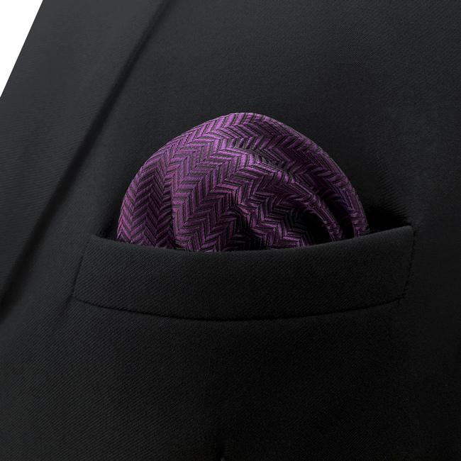 Shlax & Wing CH11 Purple Solid Silk Mens Pocket Square Wedding Classic Handkerchief Dress Accessory Hanky