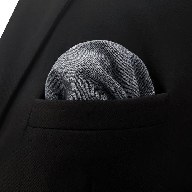 Shlax & Wing CH20 Gray Solid Silk Mens Pocket Square Fashion Wedding Acceossories Hanky Brand New Handkerchief