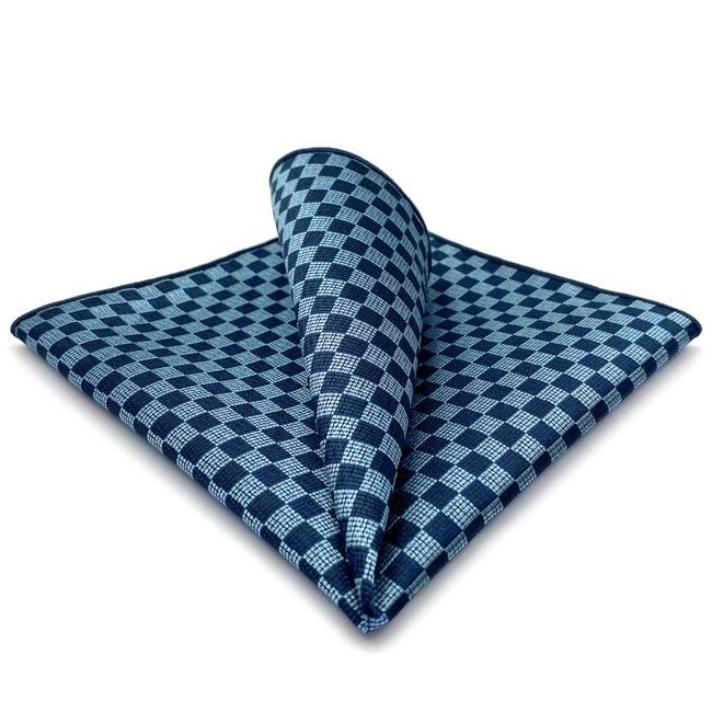shlax & wing CH22 Navy Light Blue Checkes Mens Pocket Square Wedding Fashion Hanky Dress Accessory Silk Handkerchief shlax & wing CH22 Navy Light Blue Checkes Mens Pocket Square Wedding Fashion Hanky Dress Accessory Silk Handkerchief