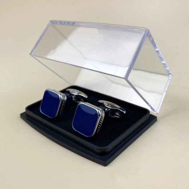 Shlax & Wing Classic Navy Enamel Cufflinks For Men Cuff Links New Business 96