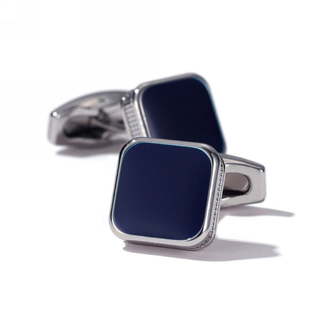 shlax & wing Classic Navy Enamel Cufflinks for Men Cuff Links New Business 96