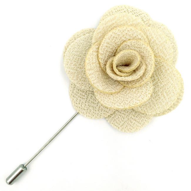 shlax & wing Cream Cotton Blend Lapel Flowers Boutonniere Stick Pin Men’s Accessories Handmade Necktie