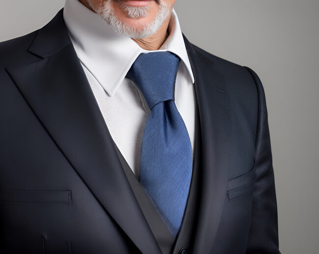 Shlax & Wing D20 Navy Solid Mens Necktie Silk Dress Classic Hanky Ties For Male Wedding Fashion Extra Long Size 63″