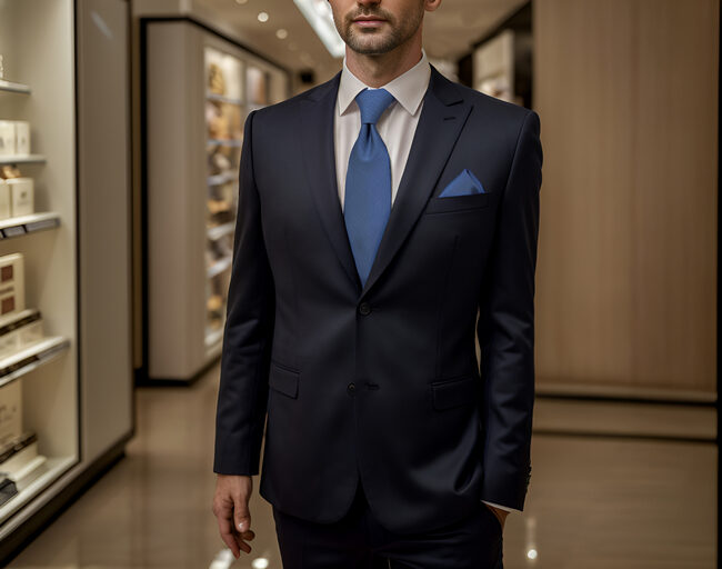 Shlax & Wing D20 Navy Solid Mens Necktie Silk Dress Classic Hanky Ties For Male Wedding Fashion Extra Long Size 63″