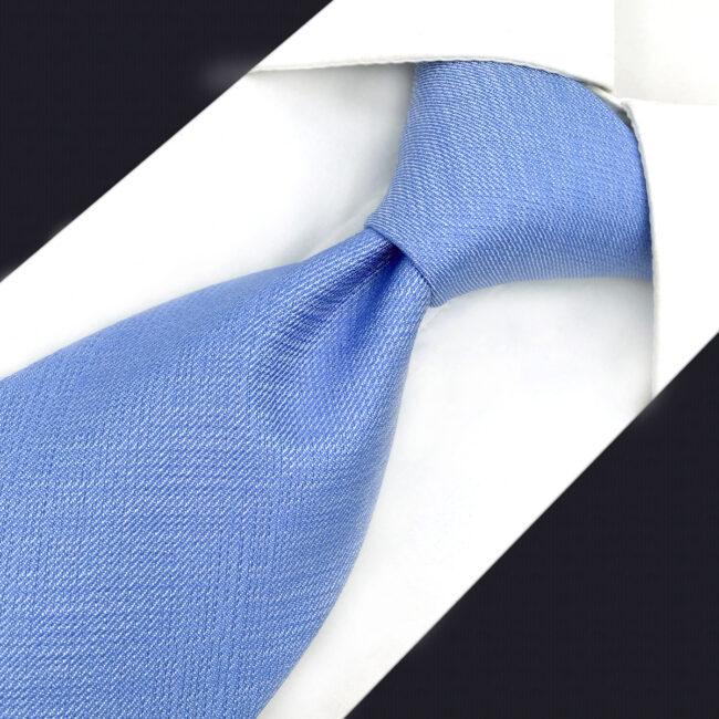 Shlax & Wing D34 Light Blue Solid Silk Men Neckties Wedding Brand New Extra Long Size 63″ Classic Fashion Bow Tie Hanky