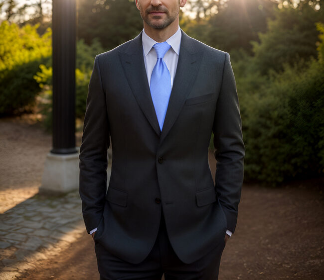 Shlax & Wing D34 Light Blue Solid Silk Men Neckties Wedding Brand New Extra Long Size 63″ Classic Fashion Bow Tie Hanky