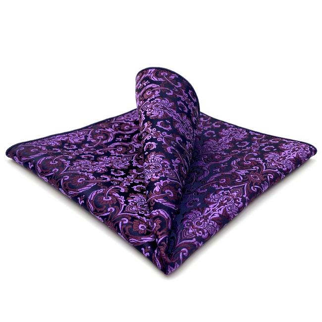 shlax & wing DH15 Purple Abstract Silk Jacquard Woven Mens Pocket Square Classic Fashion Accessory Hanky