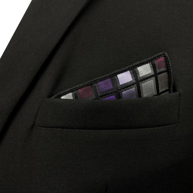 Shlax & Wing DH2 Purple Checkes Mens Pocket Square Classic Silk Handkerchief Wedding Fashion Hanky