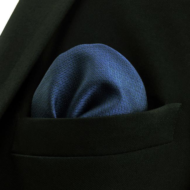Shlax & Wing DH20 Navy Solid Mens Pocket Square Silk Dress Classic Hanky Wedding Fashion Handkerchief