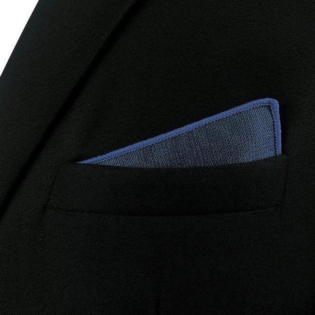 Shlax & Wing DH20 Navy Solid Mens Pocket Square Silk Dress Classic Hanky Wedding Fashion Handkerchief