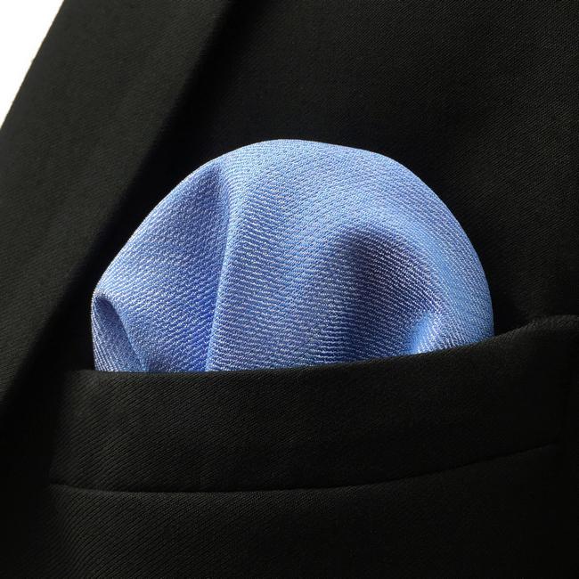 Shlax & Wing DH34 Light Blue Solid Silk Mens Pocket Square Wedding Brand New Handkerchief Novelty Classic Fashion Hanky