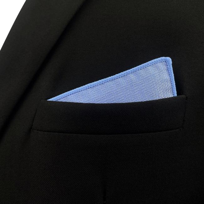 Shlax & Wing DH34 Light Blue Solid Silk Mens Pocket Square Wedding Brand New Handkerchief Novelty Classic Fashion Hanky