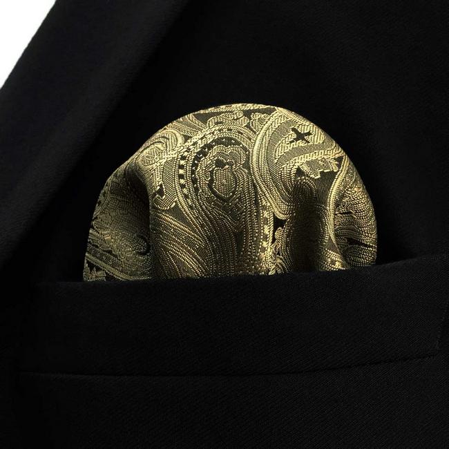 Shlax & Wing EH16 Brown Paisley Mens Pocket Square Silk Fashion Hanky Groom Dress Wedding