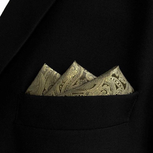 Shlax & Wing EH16 Brown Paisley Mens Pocket Square Silk Fashion Hanky Groom Dress Wedding