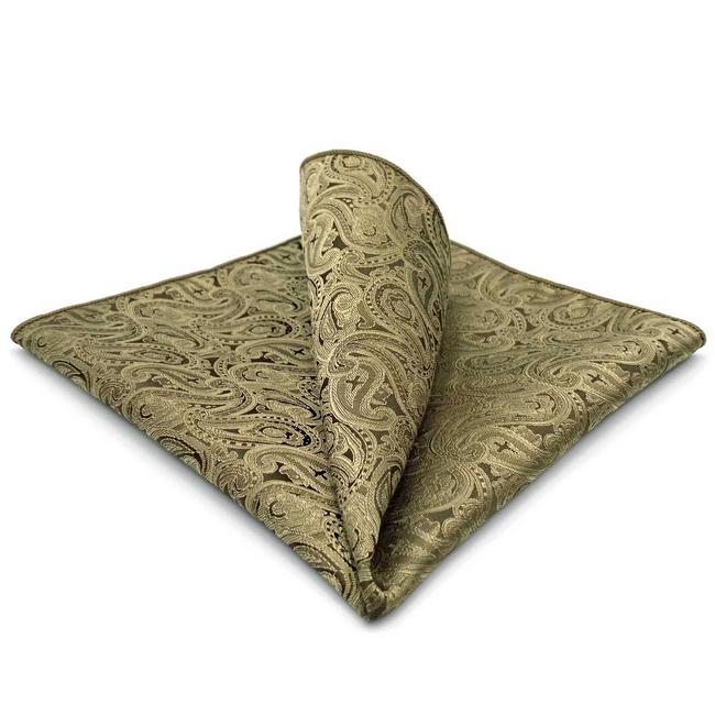 shlax & wing EH16 Brown Paisley Mens Pocket Square Silk Fashion Hanky Groom Dress Wedding