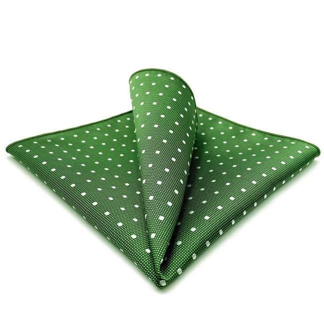 shlax & wing EH21 Green Polka Dots Silk Mens Pocket Square Classic Fashion Handkerchief Brand New Accessory Hanky