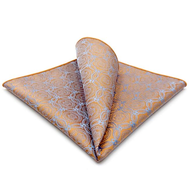 shlax & wing EH26 Orange Grey Abstract Silk Mens Pocket Square Wedding Fashion Handkerchief Dress Classic Hanky