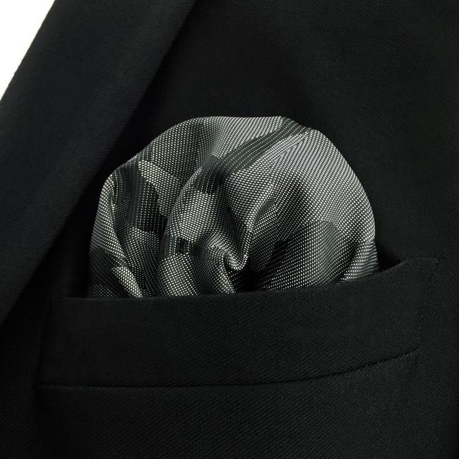 Shlax & Wing EH30 Dark Grey Abstract Silk Mens Pocket Square Brand New Fashion Handkerchief Classic Accessory Hanky