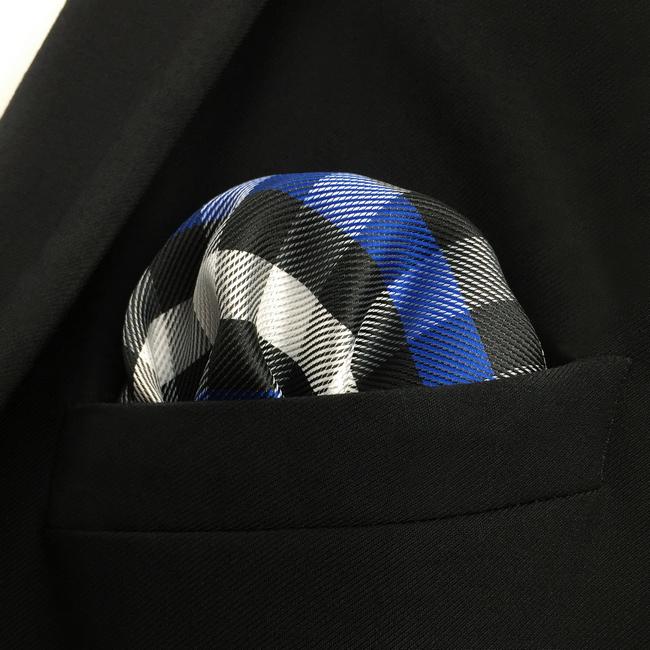 Shlax & Wing EH32 Multicolor Checkes Silk Mens Pocket Square Wedding Fashion Handkerchief Novelty Dress Hanky