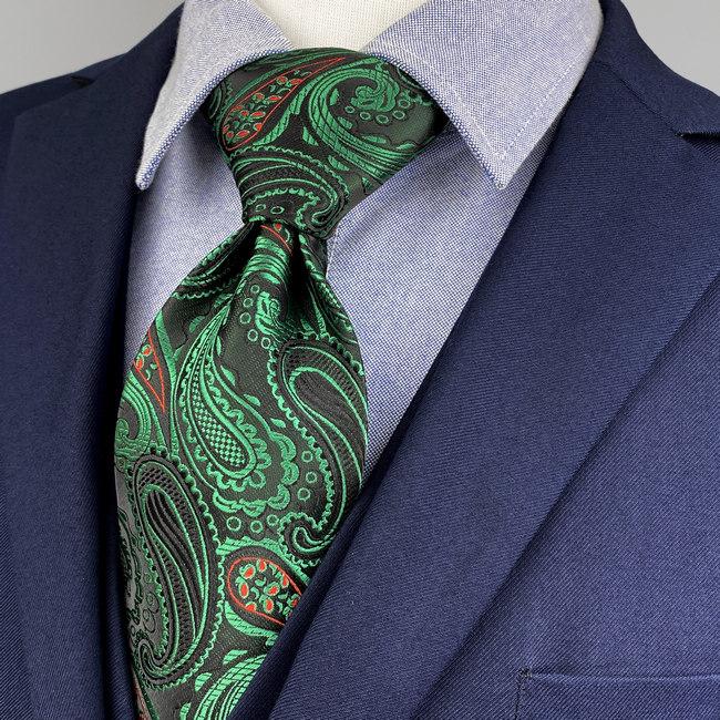 Shlax & Wing F30 Green Red Paisley Men Neckties Fashion Wedding Extra Long Size