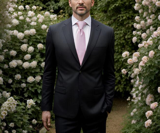 Shlax & Wing F8 Baby Pink Solid Men Necktie Set Silk Fashion Ties For Male Wedding XL Gift Hanky