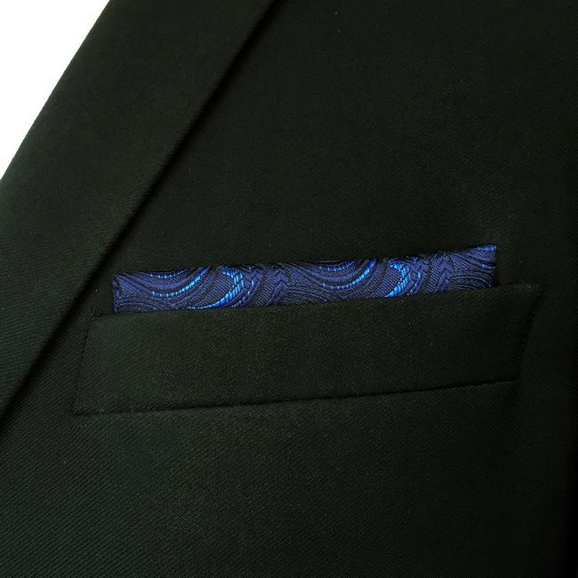 Shlax & Wing FH14 Navy Abstract Mens Pocket Square Classic Fashion Handkerchief Acceossories Wedding