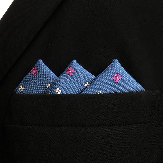 Shlax & Wing FH16 Blue Floral Mens Pocket Square Classic Fashion Handkerchief Acceossories Wedding