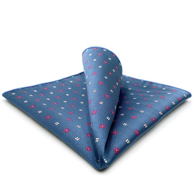 shlax & wing FH16 Blue Floral Mens Pocket Square Classic Fashion Handkerchief Acceossories Wedding